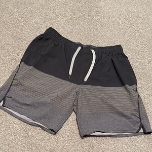 Vuori Black and Gray Striped Shorts